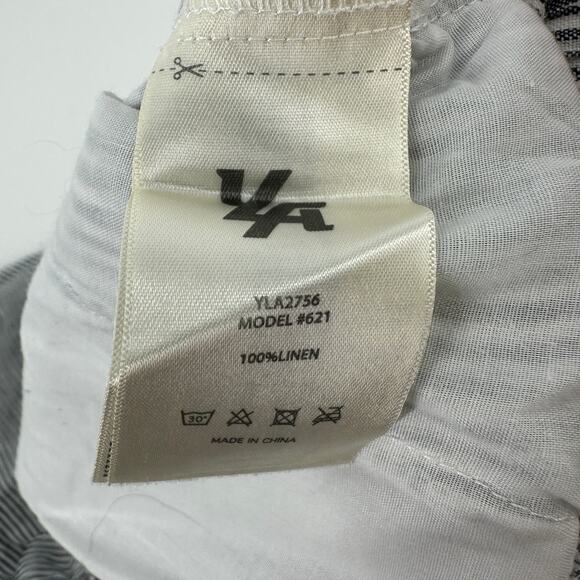 YoungLA Simply Linen Pants Striped Relaxed Pull On Pockets Mens Samll - Picture 7 of 8